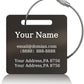 （2-Pack） Stainless Steel Custom Luggage Tags - Laser Engraved Personalized Travel Tags - Custom Name Identification Tags: for Suitcases, Backpacks, Bags and More (Black)