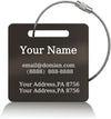 （2-Pack） Stainless Steel Custom Luggage Tags - Laser Engraved Personalized Travel Tags - Custom Name Identification Tags: for Suitcases, Backpacks, Bags and More (Black)