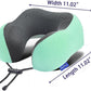 napfun Neck Pillow for Traveling, Upgraded Travel Neck Pillow for Airplane 100% Pure Memory Foam Travel Pillow for Flight Headrest Sleep, Portable Plane Accessories, Striped Turquoise Set