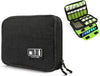 Luxtude Electronics Organizer, Portable Cable Organizer Bag for iPad 7.9'', Double Layer Travel Tech Bag&Cord Storage, Compact Cord Case&Charger Pouch,Electronics Carring Case for Phone/USB/SD