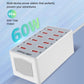 USB Charger 12-Ports Charging Station for Multiple Devices USB Wall Charger Power Hub Strip Smart Plug Charging Dock Block for iPhone Xs/XR,iPad,iPod,Galaxy S9/S8,Smart Phones 60W