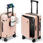 Expandable Lightweight PC Hard Shell Suitcase, 20-inch Luggage with TSA Lock, Top Opening & Cup Holder - Ideal for Business Travel Suitcase (Pink, Carry-on 20-Inch)