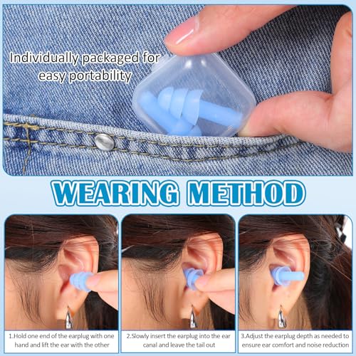 100 Pairs Silicone Ear Plugs Bulk with Case Nrr 29db (100 Count)