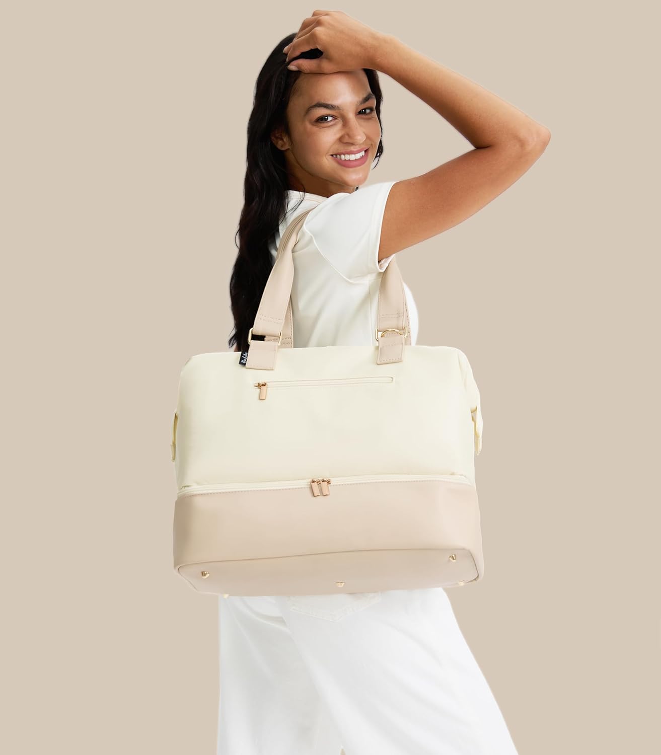 Weekender Bags for Women, Large Travel Duffel Bag with Shoes Compartment, Carry On Overnight Tote Bags with Toiletry Bags, Hospital Bags for Labor and Delivery - Roamly