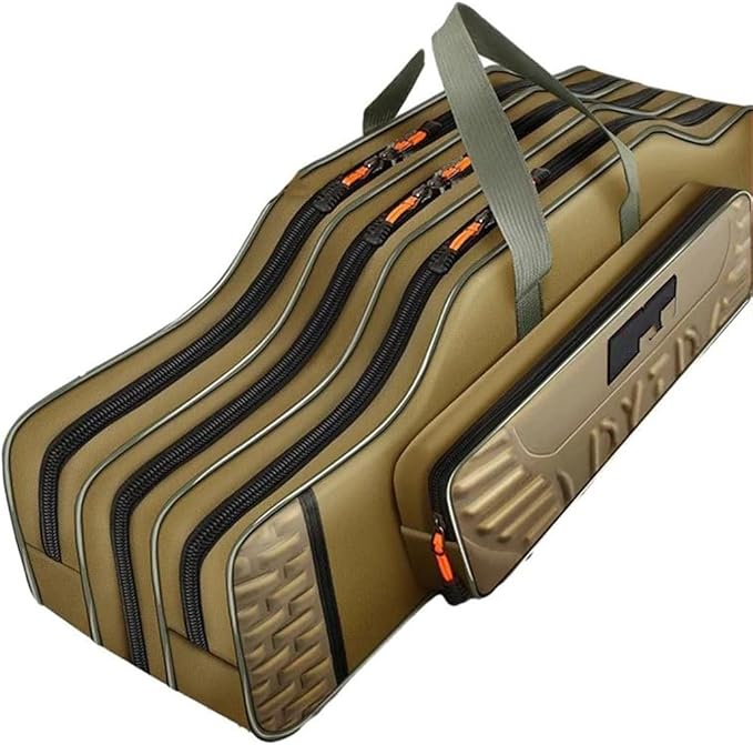 Suwequest Fishing Tackle Bag 2-4 Layer 130Cm Lightweight Fish Pole Lure Reel Tools Box Waterproof Storage Durable Case