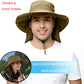 ZOORON Sun Hat for Men Women Fishing Hat with Neck Flap Wide Brim Bucket Hat UV Protection for Beach Camping Hiking