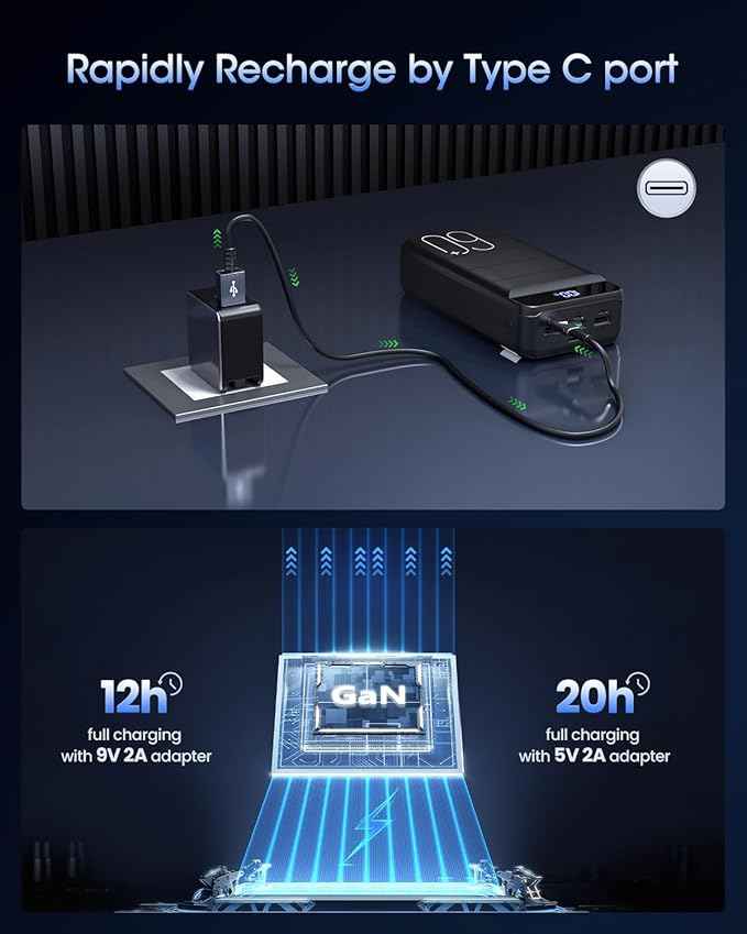 Portable Charger 60000mAh Power Bank - 22.5W Fast Charging External Battery Pack, LED Display USB C Portable Cell Phone Charger for iPhone 15/14/13 Pro, Android, Samsung Galaxy, Etc
