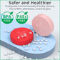 2 Pack Small Pill Box,3 Compartment Round Silicone Travel Pill Box for Purse Pocket, Waterproof Portable Compact Medicine Holder for Vitamin, Cod Liver Oil, Supplement (Red+Pink)