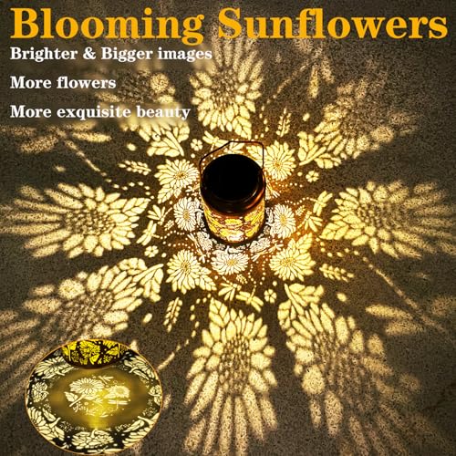 Solar Lanterns Outdoor Waterproof Dragonfly Sunflower