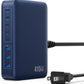 USB C Charger 415W USB C Charger Block, 8-Ports GaN IV Fast Charging Station Hub,Dual PD 100W Laptop Charger Adapter,for MacBook Pro/Air/iPad/iPhone16/15/14/13/Apple Watch/DELL/Samsung for Home(Blue)