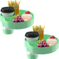 [2 Packs] Kids Car Seat Tray, Travel Tray with Cup Holder for Toddler Baby, Kids Car Seat Food Snack Organizer for Road Trip, Stroller snack Organizer Travel Must Haves (Light Green)