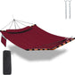TegerDeger 12FT 2 Person Hammock Large Hammock 450LB Capacity Hardwood Spreader Bar & Nylon Rope for Outside, Patio, Garden, Backyard, Beach, Poolside - Red
