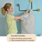 MCleanPin Washable Laundry Bags with Handles,140L Dirty Clothes Storage for College Dorm & Travel,2 Pack (Beige)