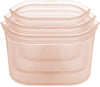 Zip Top Reusable Food Storage Bags | 3 Dish Set [Peach] | Silicone Meal Prep Container | Microwave, Dishwasher and Freezer Safe | Made in the USA