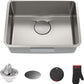 KRAUS Dex 25-Inch Undermount Single Bowl TRU16 Gauge Stainless Steel Kitchen Sink with DrainAssure WaterWay and VersiDrain Assembly in Radiant Pearl Finish, KD1US25B