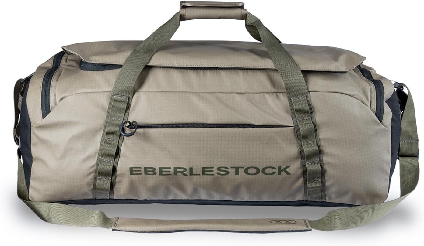 Eberlestock Hyllus Duffel Bag for Men - Durable, Water-Resistant, Small Men's Duffle Bag with Zipper Pockets, Ideal for Travel & Gym, Tactical Gear Bag, Hunting, Fishing, Camping - Dry Earth, 65L - Roamly