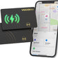[Apple MFi Certified] VOCOlinc Air Card Tag Rechargeable Wallet Tracker 1.6mm 2 Pack Black, Item Finder Work with Apple Find My APP (iOS Only, Android not Supported),Locator for Luggage, Suitcase, Bag