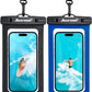 Hiearcool Waterproof Phone Pouch,Universal Waterproof Phone Case Dry Bag Travel Essentials for iPhone, Beach Accessories for Vacation Must Haves - Black&Navy-2 Pack