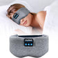 Joythink Sleep Mask Headphones Silk Wireless Bluetooth Headband Eye Mask for Side Sleepers Blackout for Airplane Travel Men Women Gray