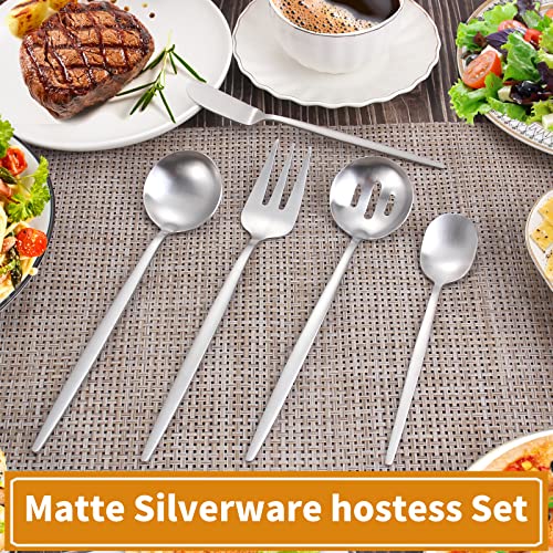 Matte Serving Silverware Set (4 Count)