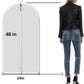 Clear Garment Bags Hanging Clothes Bags (Set of 12) for Closet Storage Plastic Bag with Zipper for Suit, Sweaters Travel Laundry Wardrobe Closet Garment Dust Cover Bags - 24'' x 48''/12 Pack