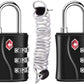 ZHEGE TSA Locks for Luggage, 3 Digit Luggage Lock with Flexible Cable (80cm) for Travel, School, Backpack, Suitcases, Gym Locker (Black, 2Pack)