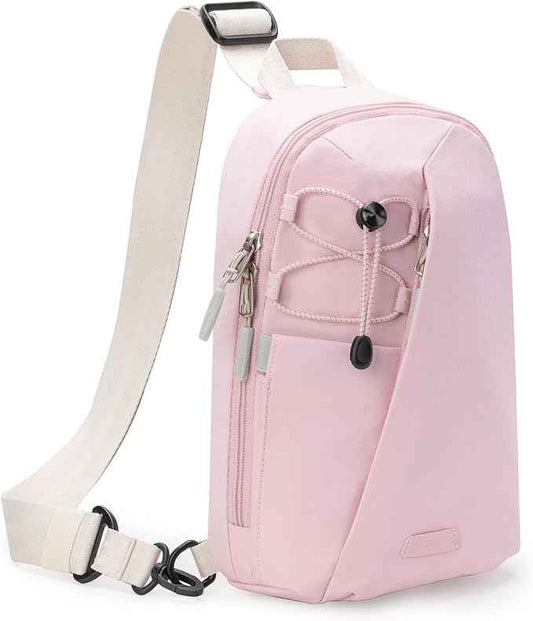 Inateck Sling Bag X-Row with RFID Blocking, Spacious Crossbody Shoulder Chest Everyday Carry Bag with Quick-adjust Strap, Water-resistant Sling Backpack for Men, Women, Travel, Cycling, Hiking, Pink