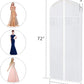 Zilink Dress Garment Bags for Storage 72-inch with Clear Window and 3" Gusset Dress Cover Bag for Long Evening Dresses,Fur Coat, Long Dress Gown Closet Storage