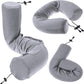 Dot&Dot Twist Memory Foam Travel Pillow for Airplanes - Travel Neck Pillow for Sleeping - Airplane Pillow for Neck Support, Chin, Lumbar and Leg - Adjustable, Bendable Neck Roll Pillow, Steel