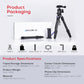 AOKA 15.75in/0.99lb Mini Carbon Fiber Tripod, Compact Pocket Travel Tabletop Tripod Stand for Phone, SLR, Digital Camera,Projector, Webcam, with Metal Phone Mount & Extended Center Shaft Rod