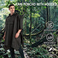 Hooded Rain Poncho Waterproof Raincoat Jacket for Men Women Adults with Pocket