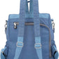 MINTEGRA Women Shoulder Backpack Multi-Pocket Nylon Purse Large Capacity Waterproof Casual Daypack