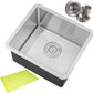 17 in. x 15 in. x 9 in. 16-Gauge Stainless Steel Undermount Single Bowl Bar Prep Kitchen Sink with Silicon Dishrack and Strainer