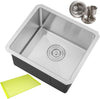 17 in. x 15 in. x 9 in. 16-Gauge Stainless Steel Undermount Single Bowl Bar Prep Kitchen Sink with Silicon Dishrack and Strainer