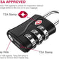 ZHEGE Luggage Lock for Train 4 Pack, 1 Cable (30 Inch), TSA Approved Travel Cable Lock for Backpack, Suitcase, School Gym Locker (4 Pack, Black)