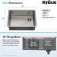 Kraus KHU110-27 Standart PRO 27-inch 16 Gauge Undermount Single Bowl Set (5 Item Bundle: Sink, Bottom Grid, Assembly, Drain Cap, Kitchen Towel), 27 Inch, Stainless Steel