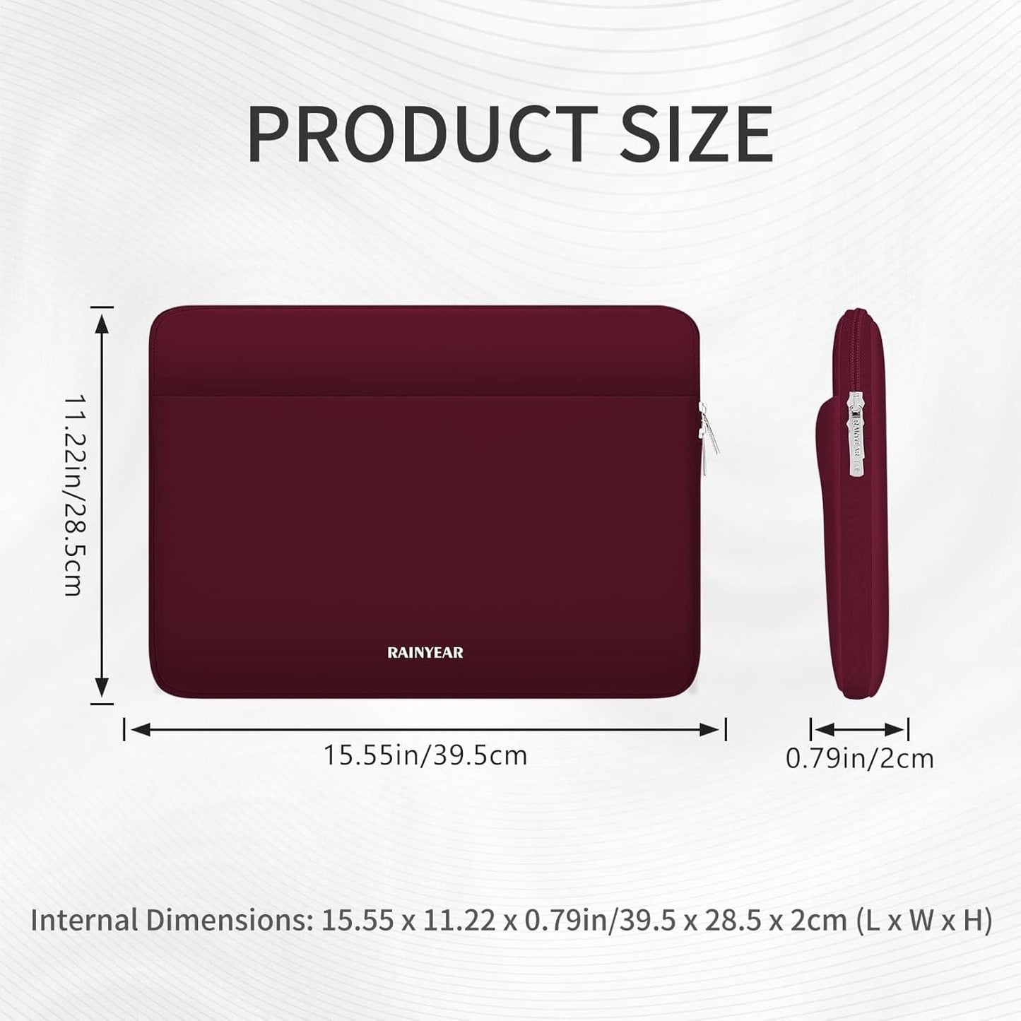 RAINYEAR Laptop Sleeve Case 15.6 Inch, Protective Portable Case with Front Pocket, Briefcase Handbag Computer Carrying Bag Laptop Bag Compatible for HP, Dell, Asus, Lenovo, Notebook, Red