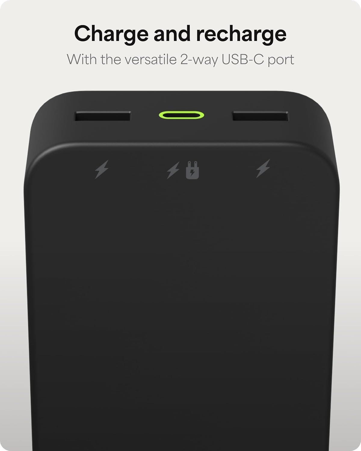 mophie Powerstation XL Power Bank 2023-20,000 mAh Large Internal Battery, (2) USB-A Ports and (1) 20W USB-C PD Fast Charging Input/Output Port, Travel-Friendly - Roamly