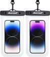 Hiearcool Waterproof Phone Pouch, Waterproof Beach Bag Compatible for iPhone 16 15 14 13 Pro Max Up to 8.3", IPX8 Cellphone Kayak Accessories, Travel Essentials for Beach -Clear-2Pack