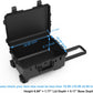 Waterproof Travel Camera Hard Case with Padded Divider, 22 x 14 x 10 Inch, Rolling Case for Camera, Gear, Equipment, Dustproof, Shockproof,Airline Carry-On Approved, Inner 19.8"x 10.9" x 6.8"