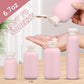 ASEVAT 6.7oz 4Pcs Plastic Refillable Travel Shampoo & Conditioner Bottles With Flip Cap