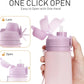 TakeToday Collapsible Water Bottles 20oz, Leak Proof, BPA-Free, Foldable Silicone Travel Water Bottle with Straw Strap for Cycling, Hiking, Outdoors