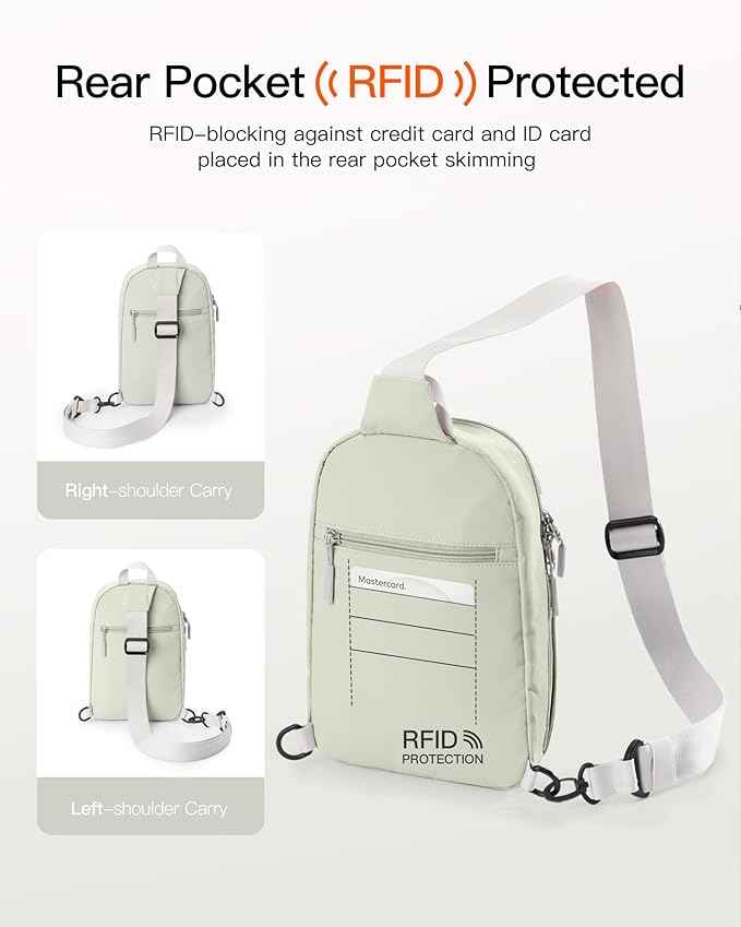 Inateck Sling Bag X-Row with RFID Blocking, Spacious Crossbody Shoulder Chest Everyday Carry Bag with Quick-adjust Strap, Water-resistant Sling Backpack for Men, Women, Travel, Cycling, Hiking, Green