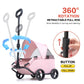 Dog Stroller 4 Wheels Folding Dog Cart with Sunshine Cover Pet Stroller for Travelling Shopping Walking Playing for Small Dogs Cats