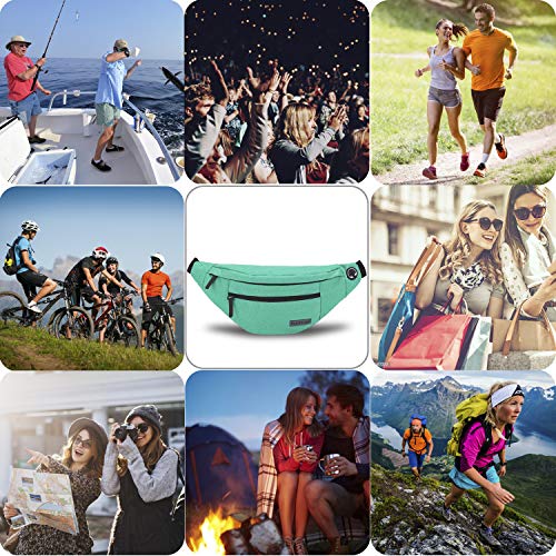 Large Green Crossbody Fanny Pack Belt Bag for Women Men Passport Bag