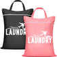 Fiodrimy 2 Pcs Large Travel Laundry Bags - Washable Waterproof Wet Clothes Bags for Gym, Swimming, Yoga & College Dorm (Black+Pink)
