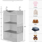 StorageWorks Hanging Closet Organizer, 3-Shelf Hanging Closet Shelves with Top Shelf, 15 ¾"W x 12" D x 31" H, Extra-Large Space, Light Grey
