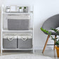 TheWarmHome Organization and Storage Basket for Organizing - 3 Pack 16x12x12 inch Cube Storage Bin Fabric Storage Cubes for Organizer Cloth Gift Toy Closet (White & Grey)