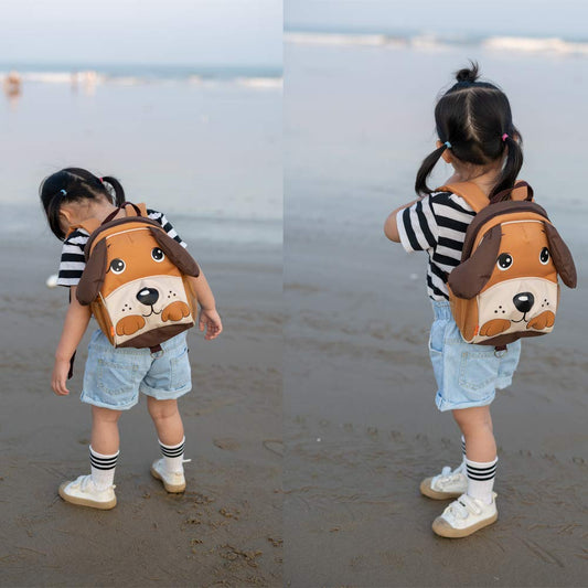 yodo Kids Insulated Toddler Backpack with Safety Harness Leash and Name Label - Playful Preschool Lunch Boxes Carry Bag, Dog