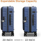 Expandable Lightweight PC Hard Shell Suitcase, 20-inch Luggage with TSA Lock, Top Opening & Cup Holder - Ideal for Business Travel Suitcase (Blue, Carry-on 20-Inch)